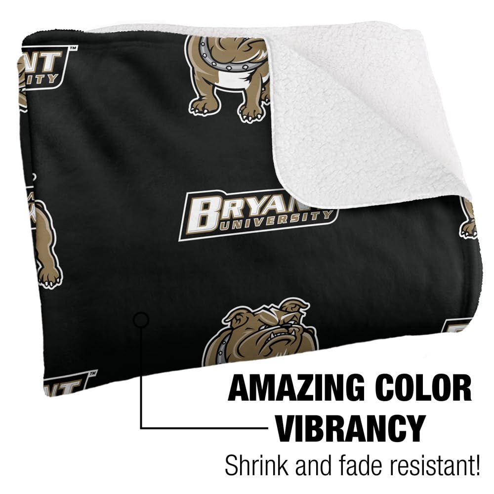 Bryant University Blanket, 50"x60" Logo Pattern Silky Touch Sherpa Back Super Soft Throw Blanket - Image 3