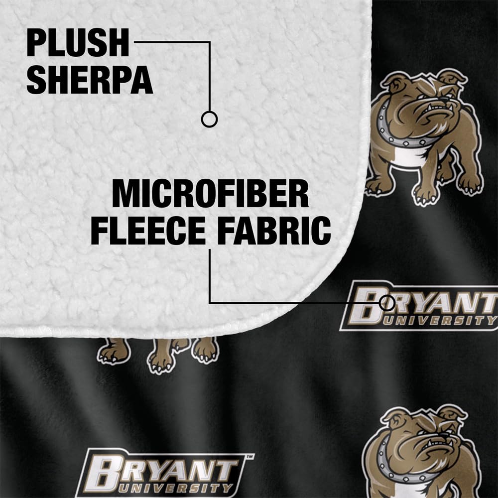 Bryant University Blanket, 50"x60" Logo Pattern Silky Touch Sherpa Back Super Soft Throw Blanket - Image 4