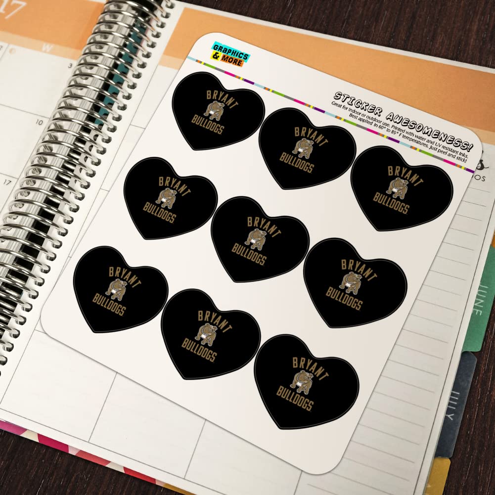 Bryant University Official Logo Heart Shaped Planner Calendar Scrapbook Craft Stickers - Image 5